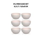 Melkan Home Yuvarlak Mini Kase Set 0,2 Litre X 6 Adet Krem
