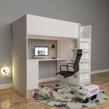 Mell Çalışma Masalı Ranza Membran Kapak Mdf - Beyaz - 100 x 100 cm