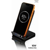 Mell & Swipe Mell & Swıpe 10W Kablosuz Şarj Standı – LED Göstergeli Masaüstü Wireless Charger Siyah - Standart