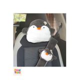 Mellito Neşeli Penguen Araba Yastığı ve Emniyet Kemeri Kılıfı İkili Set