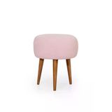 Mellmod Lovely Mod Ahşap Ayak Teddy Puf Pembe