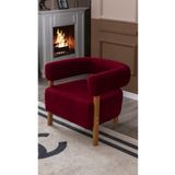Mellmod Sweet Mod Ahşap Ayaklı Bukle Berjer Bordo