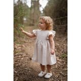 Mells Baby Organik Pamuk Keten Kız Çocuk Elbise - 3 - 4 Yaş - Natural Keten