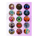 mellysaplush Trend Popüler Çizgi Film , TADC , Gumball , Gravity Falls Rozet Seti 15’li - 44mm
