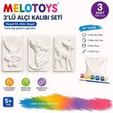 Melo TOYS ALÇI KALIBI EĞİTİCİ BOYAMA SETİ - EL SANATLARI VE BECERİ OYUNU 3 Adet Alçı Kalıp, Fırça, 6lı Boya, 1 Paket Alçı ( Kalıplar Stok Durumuna Göre Farklılık Gösterebilir )