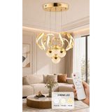 Melodi 4 Toplu Avize 3 Renk LED Isıklı Salon Oturma Odası Avize - 4 LÜ - Gold