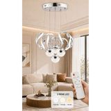 Melodi 4 Toplu Avize 3 Renk LED Isıklı Salon Oturma Odası Avize - 4 LÜ - Krom