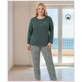 Melodi Kadın Büyük Beden %100 Pamuk Düğmeli Yaka Uzun Kollu Baharlık Pijama Takımı 17152 - 1 Adet 3Xl Petrol