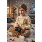 Melodi Kids Erkek Çocuk Mevsimlik Pamuklu Alt Üst Takım Eşofman - 3-4 Y - Kahverengi