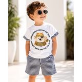 Melodi Kids Yazlık Erkek Çocuk Şort Tişört Takım %100 Pamuk - 3-4 Y - Beyaz