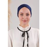 Melodi Scarf Bağlamalı Dikişsiz Çapraz Bone Lacivert