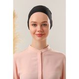 Melodi Scarf Dikişsiz Bağlamalı Penye Bone - Standart - Siyah