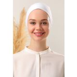 Melodi Scarf Dikişsiz Penye Bone Beyaz