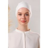 Melodi Scarf Dikişsiz Penye Bone Ekru