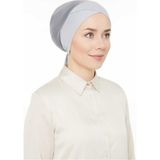Melodi Scarf Fileli Dikişsiz Çapraz Bone Açık Gri - Standart
