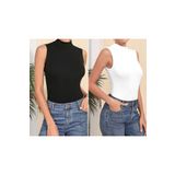 Melodi Scarf Kadın 2 Adet Sıfır Kol Tesettür İçlik Body Yarım Badi Kolsuz Badi Siyah Beyaz