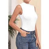 Melodi Scarf Kadın Sıfır Kol Tesettür İçlik Body Yarım Badi Kolsuz Badi Beyaz
