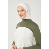 Melodi Scarf Kadın Tesettür Balıkçı Yakalı Boyunluklu Kolluk - Haki - Haki - Standart