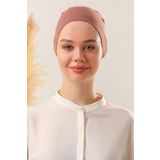 Melodi Scarf Kadın Tesettür Dikişsiz Bone Tarçın Bağlamalı Penye Bone
