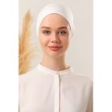 Melodi Scarf Kadın Tesettür Dikişsiz Silikonlu Kaymaz Bone Ekru Ekru-ekru Ekru