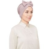 Melodi Scarf Kadın Tesettür Fiyonklu Dış Bone Hazır Türban Vizon - Standart
