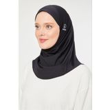 Melodi Scarf Kadın Tesettür Hijab Deniz Havuz Spor Uyumlu Bone Siyah