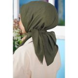 Melodi Scarf Kadın Tesettür Mio Caz Eşarp Hijab Haki Haki