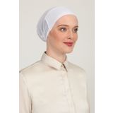 Melodi Scarf Kadın Tesettür Parisien Tüllü Climafit Likralı Nefes Alan Dikişsiz Parizyen Bone Beyaz