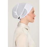Melodi Scarf Kadın Tesettür Parisien Tüllü Climafit Likralı Nefes Alan Dikişsiz Parizyen Bone Ekru