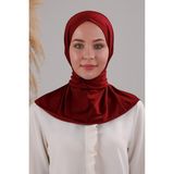 Melodi Scarf Kadın Tesettür Pratik Çıtçıtlı Sandy Deniz Havuz Uyumlu Fular Hazır Bone Bordo - Standart