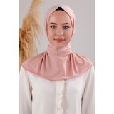 Melodi Scarf Kadın Tesettür Pratik Çıtçıtlı Sandy Deniz Havuz Uyumlu Fular Hazır Bone Pudra - Standart