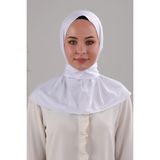 Melodi Scarf Kadın Tesettür Pratik Çıtçıtlı Sandy Fular Hazır Şal Beyaz