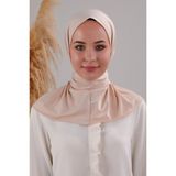 Melodi Scarf Kadın Tesettür Pratik Çıtçıtlı Sandy Fular Hazır Şal Krem