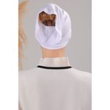 Melodi Scarf Tesettür Hazır Pratik Geçme Boru Bone Beyaz - Standart