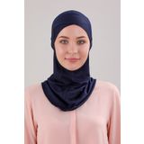 Melodi Scarf Tesettür Hijab Çapraz Deniz Havuz Spor Boyunluklu Penye Bone Lacivert