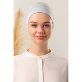 Melodi Scarf Tesettür Silikonlu Kaymaz Bone - Likralı Bağlamalı Bone - Sıkmayan Rahat Nefes Alan Kumaş Açık Gri