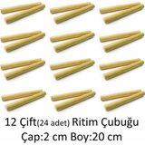 MELODY 12 Çift 24 Adet 20 Cm Orff Ritim Çubukları -12 Çift 24 Adet