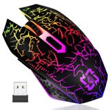 MELOGAGA Bluetooth Fare Kablosuz Oyun Faresi, 2.4G Akülü RGB Şarj Edilebilir PC Oyun Faresi Bilgisayar Fareleri Dizüstü Masaüstü için -Siyah
