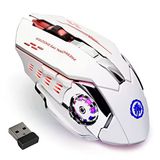 MELOGAGA Kablosuz Oyun Faresi Bluetooth Fare RGB Şarj Edilebilir 2.4G USB Akülü Bilgisayar Fareleri 7 Renkli Arkadan Aydınlatmalı, 6 Düğme ve Sessiz Tıklama Dizüstü Bilgisayar, iPad, Mac OS, PC, Windows için