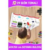 Melolisa 29 Ekim Temalı Dev Boyama Rulosu 60X250 cm Hepsi İçin Yaratıcılığı Teşvik Eden Renkli Kağıt