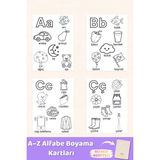 melolisa A-Z Türkçe Alfabe Boyama Kartları – 29’lu Montessori Harf ve Kelime Öğretici Set & Bez Kese Hediye