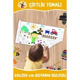 Melolisa Çiftlik Dev Boy Boyama Kağıdı - Farm Kids Coloring Roll - Jumbo Painting Paper Roll For Kids - Beyaz - 1 Adet