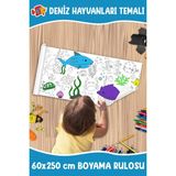 Melolisa Deniz Dev Boy Boyama Kağıdı - Farm Kids Coloring Roll - Giant Painting Paper Roll For Kids - Beyaz - 1 Adet