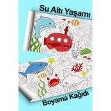 Melolisa Deniz Hayvanları Dev Boyama Kağıdı 2.5 Metre Su Altı Yaşamı Aktivite Rulosu - Çocuk Eğitici Rulo