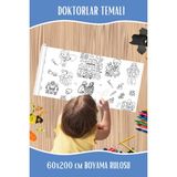 Melolisa Doktorlar Temalı 2 Metre Dev Boyama Kağıdı - 60X200 Çocuk Eğitici Aktivite Boyama Rulosu - -- - BOYAMA KAĞIDI