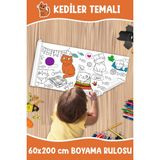 Melolisa Kedi Dev Boy Boyama Kağıdı - Farm Kids Coloring Roll - Giant Painting Paper Roll For Kids - Beyaz - 1 Adet