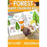 Melolisa Orman Temalı Dev Boy Boyama Kağıdı - Forest Kids Coloring Roll - Giant Painting Paper Roll For Kids