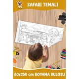 Melolisa Safari Dev Boy Boyama Kağıdı - Animals Kids Coloring Roll - Giant Painting Paper Roll For Kids