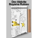 Melolisa Safari Temalı Boyama Kağıdı 2.5 Metre Rulo - Bebek Ve Çocuk Için Eğitici Aktivite Kağıdı
