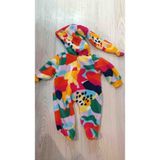 melosh Uzun Kukuleta Şapkalı Renkli Peluş Polar Bebek Tulum - Çok Renkli - 6 - 9 Ay